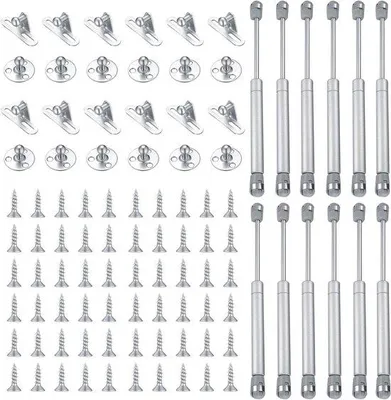 Immagine prodotto di Molle a gas per porte - Chiusura ammortizzata - 12 pezzi - Argento - Metallizzato - Per porte interne