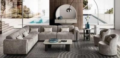 Produktbild von s Wohnzimmer-Set Designer L-Form Sofa 2x Sessel Couchtisch