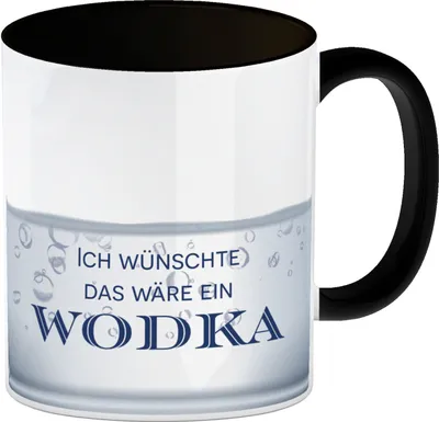 Produktbild von Ich wünschte das wäre ein Wodka Kaffeebecher Schwarz