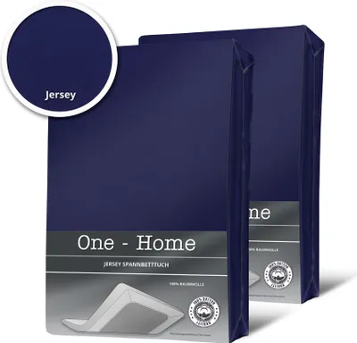 Produktbild von 2er Pack Spannbettlaken Bettlaken navy marine blau 90x200 cm - 100x200 cm Jersey