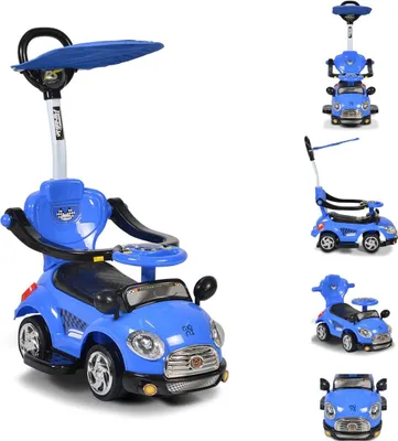 Obrázek produktu pro Moni 3 v 1 projížďka autem Paradies K401-3 hudební push bar sluneční stříška opěrky nohou v modré barvě