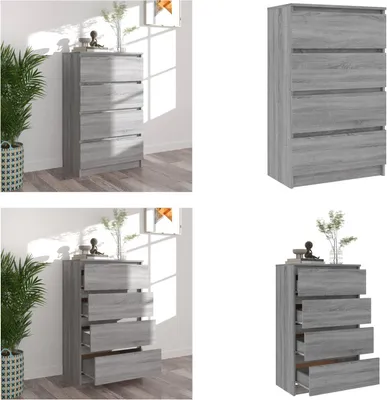 Produktbild von vidaXL Sideboard Grau Sonoma 60x35x98,5 cm Holzwerkstoff - Sideboard - Sideboards - Schrank - Lagerschrank