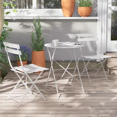 Immagine prodotto di Set di mobili da giardino 3 pezzi in acciaio pieghevole