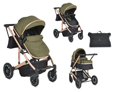 Produktbild von Moni Kombikinderwagen 2 in 1 Thira Babywanne, umbaubar, Sportsitz, Fußabdeckung grün