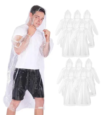 Produktbild von Transparente, Einweg-Regenponchos, Set mit 10 Stück
