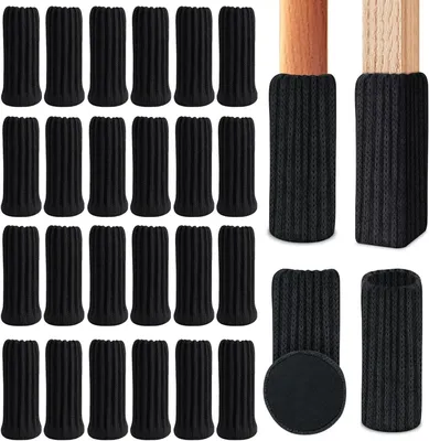 Imagen del producto de Fundas para sillas de poliéster y fieltro, 24 unidades, de 7 x 4 cm, para muebles