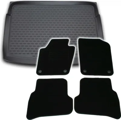Produktbild von Gummi-Kofferraumwanne + Fußmatten Set für VW Polo 6R, Bj. 12/2009-