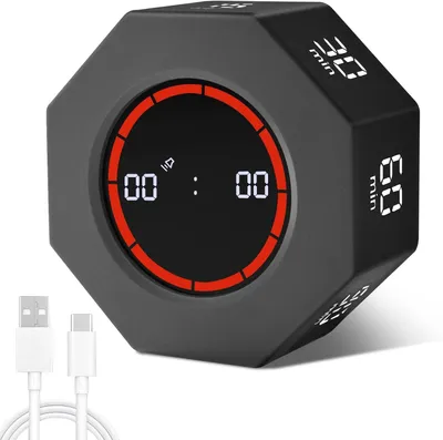 Produktbild von Küchentimer Digital, Digital Küchen Timer mit LED-Anzeige, Countdown-Timer, Pomodoro-Timer für Kochen, Studium, Arbeit, Fitness