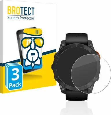 Produktbild von 3x BROTECT Schutzglas für Garmin Fenix 7 Pro Solar (47 mm) Schutzfolie Panzer Folie Glas Display Schutz klar