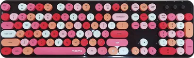 Obrázek produktu pro Mofii roztomilý retro bezdrátový set klávesnice a myši, 104 kláves/2.4G bezdrátový přenos/USB plug-and-play/ergonomický design, černá barva