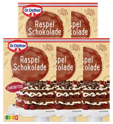 Immagine prodotto di Cioccolato grattugiato fine fondente Dr Oetker 100g confezione da 5