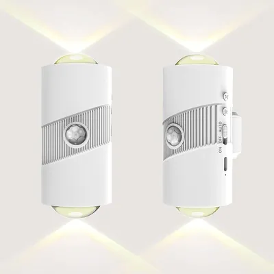 Produktbild von Magnetische LED Nachtlichter 2er-Pack,Wandleuchte 1500mAh Akku, PIR Bewegungsmelder, 3-fach Sensor & 4 Helligkeitsstufen