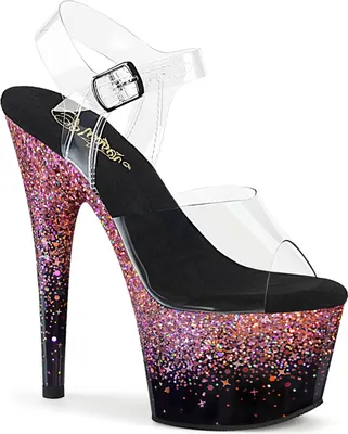 Produktbild von ADORE-708SS Damen Sandale von Pleaser, Transparent Pink , EU 42, US 12