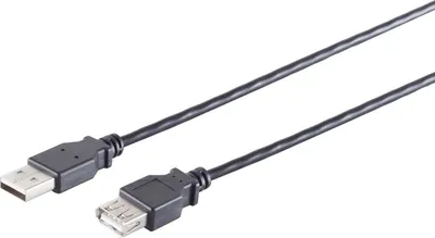 Produktbild von 1m schwarz USB 2.0 Verlängerungskabel (Stecker A - Buchse A)