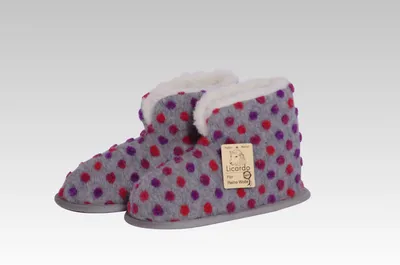 Produktbild von Heimschuhe Wolle Noppen silber silber