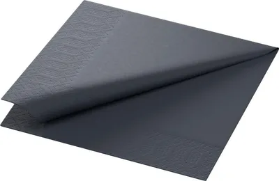 Produktbild von 1000 DUNI Servietten, schwarz, 3-lag., 33x33 cm, 1/4 Falz 149070