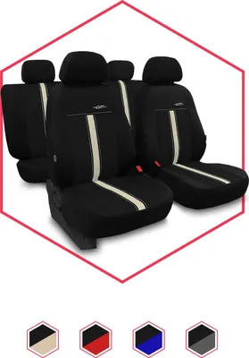 Produktbild von Sitzbezüge Universal Schonbezug Auto für Volkswagen Passat B4 Schwarz Beige Set