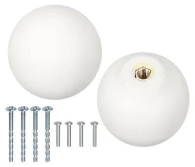 Keramikgriffe rund 3,4 cm, 2 Stück, für Schubladen, Weiß