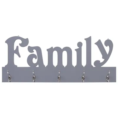 Produktbild von vidaXL Wandgarderobe FAMILY Grau 74 x 29,5 cm