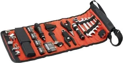 Produktbild von Werkzeugset BLACK+DECKER A7144-XJ, 76-teilig, Bits, Schraubenschlüssel, Zangen, Steckschlüssel, Inklusive Tasche