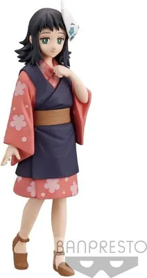 A full-body shot of a figurine of a character from Demon Slayer: Kimetsu no Yaiba.