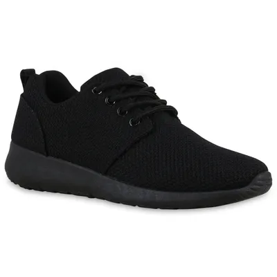 Produktbild von Mytrendshoe Damen Sportschuhe Laufschuhe Runners Sneakers Schuhe 814755, Farbe: Schwarz Schwarz, Größe: 40