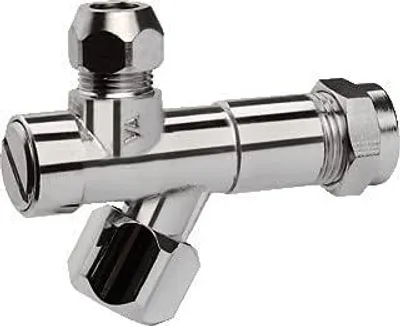 Image de Clapet de dérivation avec filtre, 15 mm x 10 mm, en chrome, pour l'évacuation d'eau