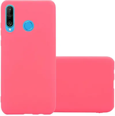Produktbild von Cadorabo Hülle für Huawei P30 LITE Schutzhülle in Rot Handyhülle TPU Silikon Etui Case Cover