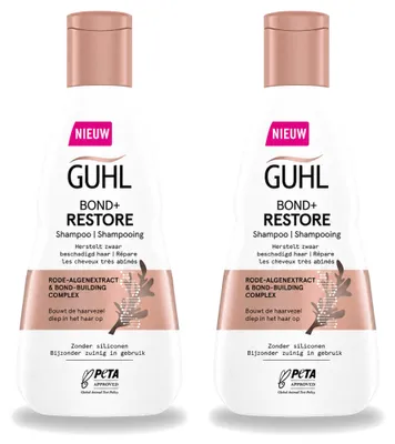 Imagen del producto de 2 champús Guhl Bond+ Restore para cabello dañado - 250 ml cada uno - Paquete económico - 2 unidades