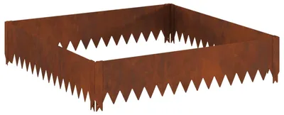 Obrázok produktu pre vidaXL Ohraničenie trávnika 100 x 100 x 20 cm, oceľ, hrdzavá