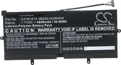 Produktbild von vhbw Akku Ersatz für Asus 0B200-02280000, C21N1613 für Notebook (4800 mAh, 7,7 V, Li-Polymer)