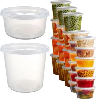 Image de Boîtes de conservation Unyqoos® de 300 ml par boîte, sans BPA, couvercle hermétique, adaptées au micro-ondes et au congélateur, lavables au lave-vaisselle