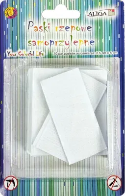Obrázok produktu pre Samolepiace suché zipsy, biele, obdĺžnikové, 2,5 cm x 6 cm, 10 párov