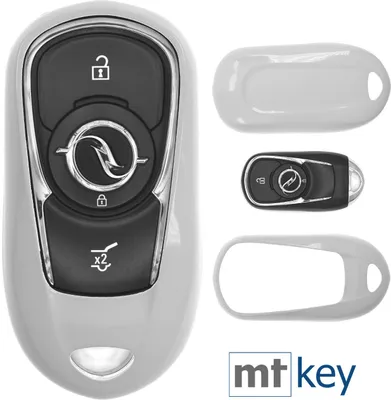Produktbild von Auto Schlüssel Kunststoff Hülle ABS Plastik Schutz Cover Weiß kompatibel mit Opel Astra K Corsa E Zafira Insignia B KEYLESS SMARTKEY