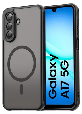 Zdjęcie produktu dla Etui magnetyczne do Samsung Galaxy A17 5G pokrowiec Magsafe pokrowiec ochronny Odporna na wstrząsy ramka TPU mocny pierścień magnetyczny, czarny