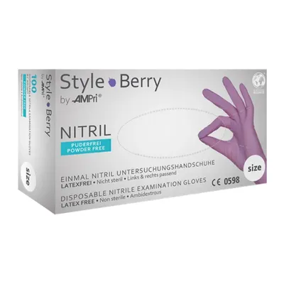 Produktbild von STYLE BERRY, Nitril-Untersuchungshandschuh, puderfrei, lila, Gr. L | Box (100 Stück)