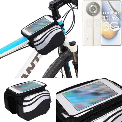 Produktbild von K-S-Trade Rahmentasche Fahrrad-Halterung kompatibel mit Realme 11 5G Rahmenhalterung Fahrrad Handyhalterung Fahrradtasche Handy Smartphone Halterung