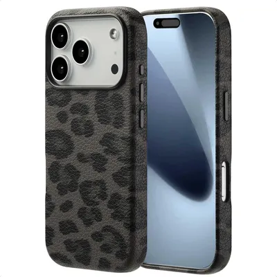 Produktbild von Selencia Sabi Backcover Leopardenmuster mit MagSafe iPhone 17 Pro - Midnight Black