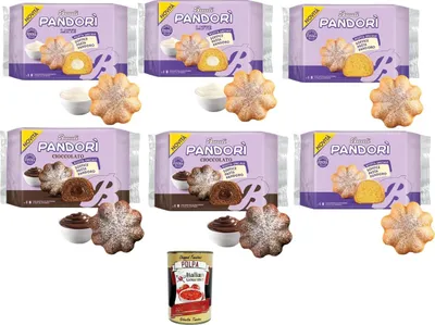 Produktbild von Bauli Pandorì Mini-Sternkuchen Mix Latte, Classic & Schokolade, italienisches Weihnachtsgebäck, 2 x 150 g + 4 x 178 g, Softes Festtagsgebäck + Italian Gourmet polpa