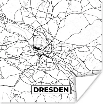 Produktbild von MuchoWow® Poster Dresden - Stadtplan - Karte 75x75 cm - Wand Dekoration