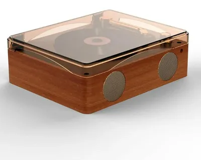 Produktbild von Retro Holzdesign - Tragbarer CD-Player - Bluetooth - Integrierter Lautsprecher - USB - Fernbedienung - Braun