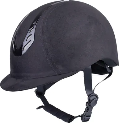 Produktbild von Reithelm Comfort Rider, schmales Schild, 4-Punkt-Begurtung, Liner, mattes Velours-Design, Größen XS-XL (49-63 cm)