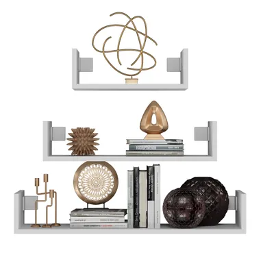 Image de Ensemble de 3 étagères suspendues TARMO – blanc