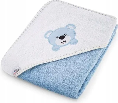 Zdjęcie produktu dla Ręcznik z kapturem Miś 100x100 cm Niebieski / Bocioland