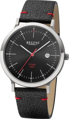 Produktbild von Regent Herren-Armbanduhr Titan Schwarz BA-703