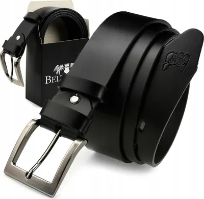 Productafbeelding van Beltimore leren herenriem, zwart, breed, model R85