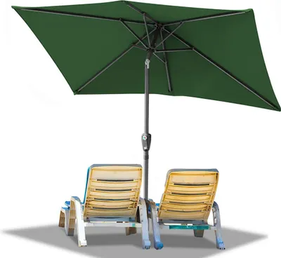 Produktbild von Izrielar Sonnenschirm 140x210cm, Gartenschirm, knickbar, Schirmtuch mit PA-Beschichtung, UV-Schutz bis UPF 50+, ohne Ständer, Grün