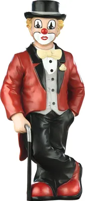 A full-body shot of a clown figurine.