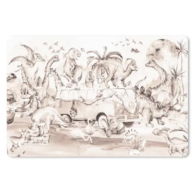 Produktbild von MuchoWow® Mauspad Mousepad Dinosaurier - Bus - Kinder - Tiere - Bäume 27x18 cm - Mousepads - Maus Mat - Pad - Mausunterlage - Büroartikel - Desk Matten