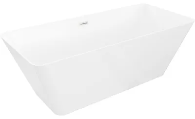 Obrázek produktu pro Mexen Velo Slim vana volně stojící 170 x 75 cm, bílá, přepad kartáčovaný nikl - 52811707500-97